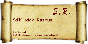 Sándor Razmus névjegykártya