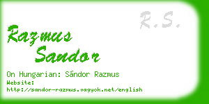 razmus sandor business card